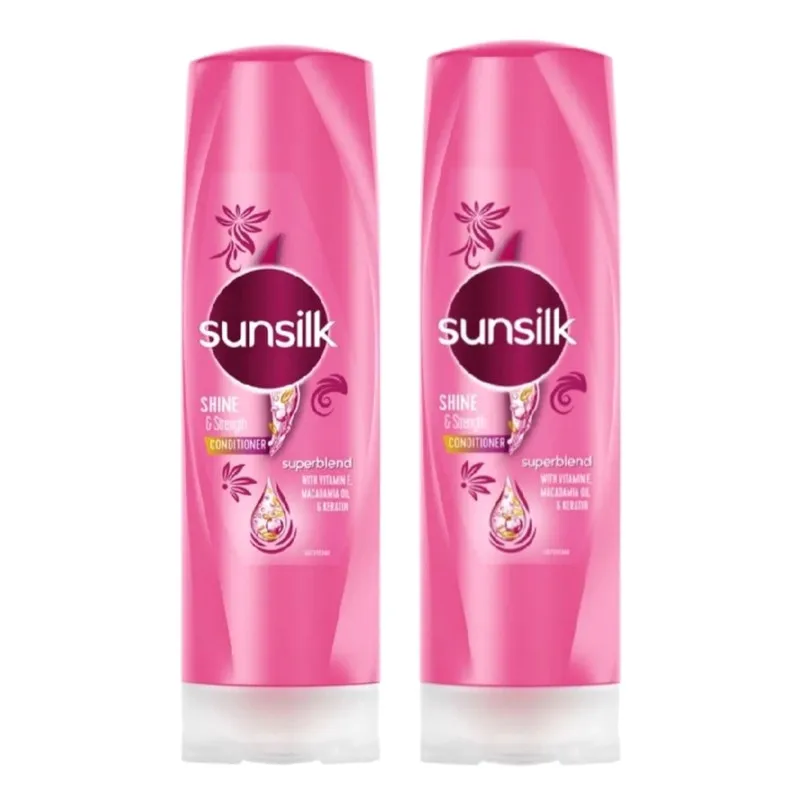 نرمکننده مو مدل سان سیلک مدل Shine and Strength حجم 350 میلیلیتر مجموعه دو عددی - تصویر 2