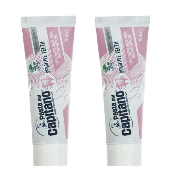 خمیر دندان پاستا دل کاپیتانو مدل Sensitive Teeth حجم 75 میلی لیتر بسته 2 عددی - تصویر 2