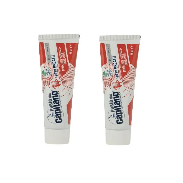 خمیر دندان پاستا دل کاپیتانو مدل Fresh Breath حجم 75 میلی لیتر بسته 2 عددی