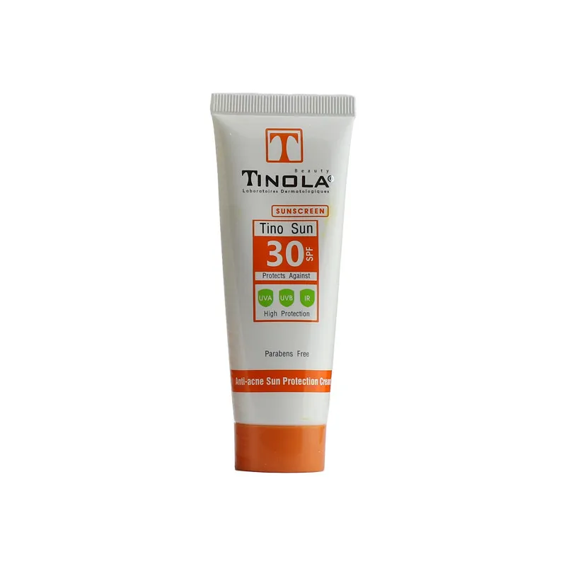 کرم ضد آفتاب بدون رنگ تینولا بیوتی SPF 30 مدل Tino Sun مناسب پوستهای چرب و مختلط حجم 40 میلیلیتر