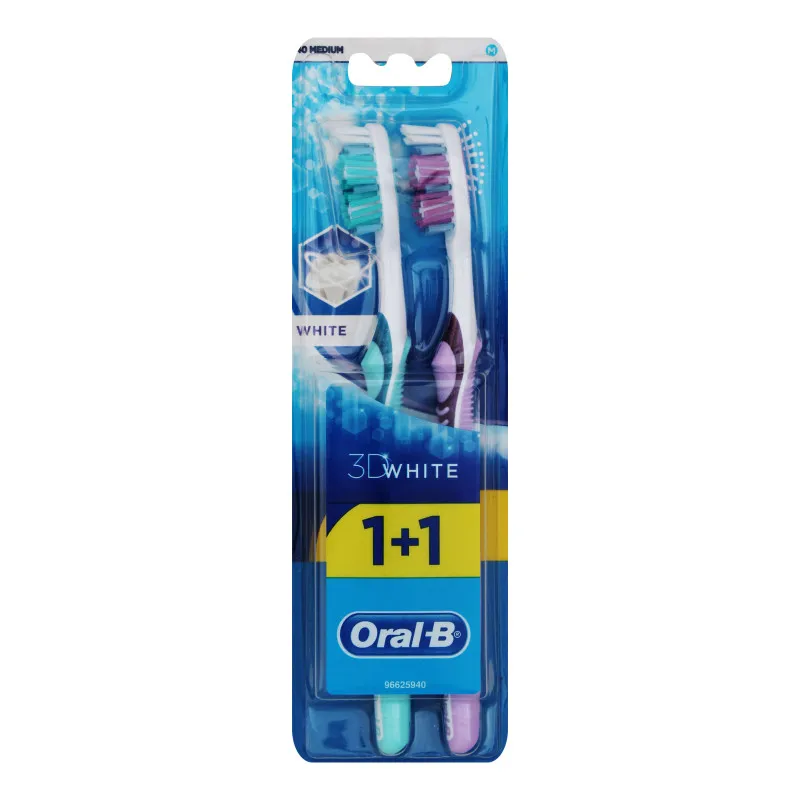 مسواک اورال-بی مدل bela کد  3D White با برس متوسط بسته 2 عددی - تصویر 2