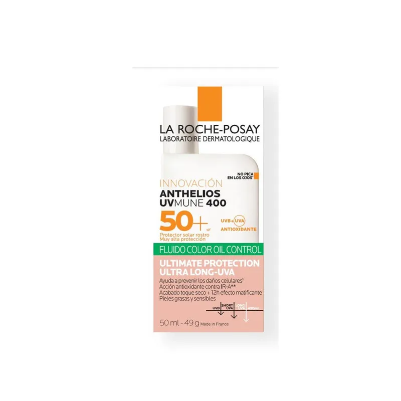 فلویید ضد آفتاب رنگی لاروش پوزای SPF 50 مدل Anthelios UVMune400 مناسب پوستهای چرب حجم 50 میلیلیتر - تصویر 5