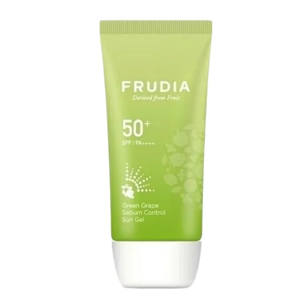 ژل ضد آفتاب بی رنگ فرودیا SPF 50 مدل Green Grape مناسب پوستهای چرب و مختلط حجم 50 میلیلیتر