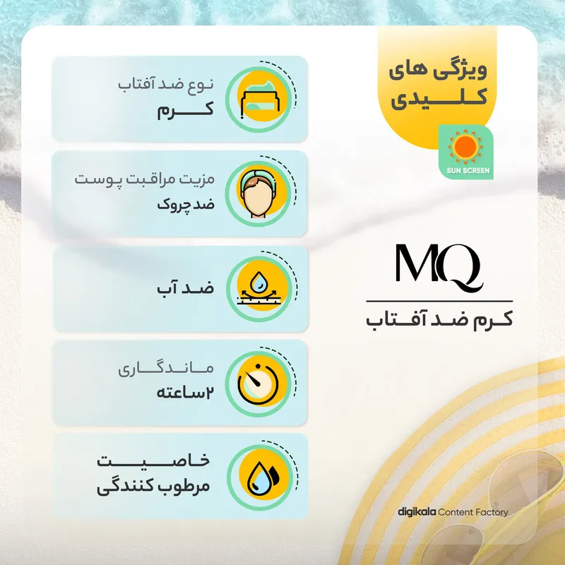 کرم ضدآفتاب بی‌رنگ ام کیو مدل SPF50، مناسب پوست‌های نرمال، حجم 55 میلی‌لیتر - تصویر 3