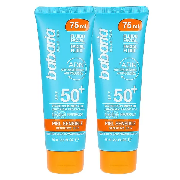 فلوئید ضد آفتاب بی رنگ باباریا SPF 50 مدل SENSITIVE مناسب برای پوستهای حساس حجم 75 میلیلیتر - تصویر 2