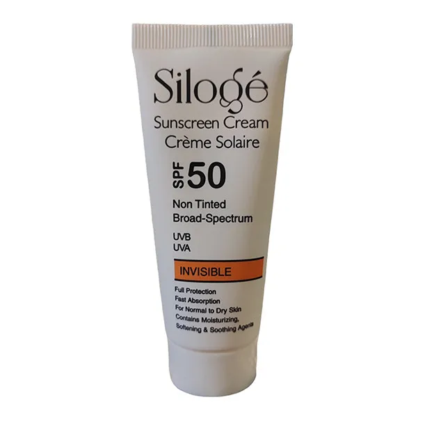 کرم ضد آفتاب بدون رنگ سیلوژه SPF 50 مدل NON TINTED 50+ INVISIBLE مناسب پوستهای نرمال تا خشک حجم 40 میلیلیتر