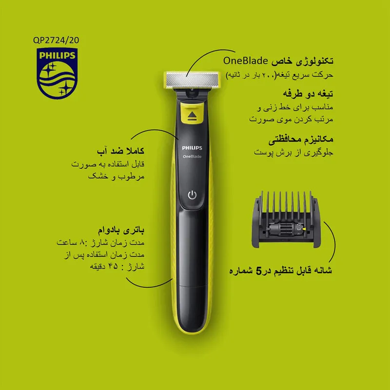 ماشین اصلاح موی صورت فیلیپس مدل QP2724/20 - تصویر 4