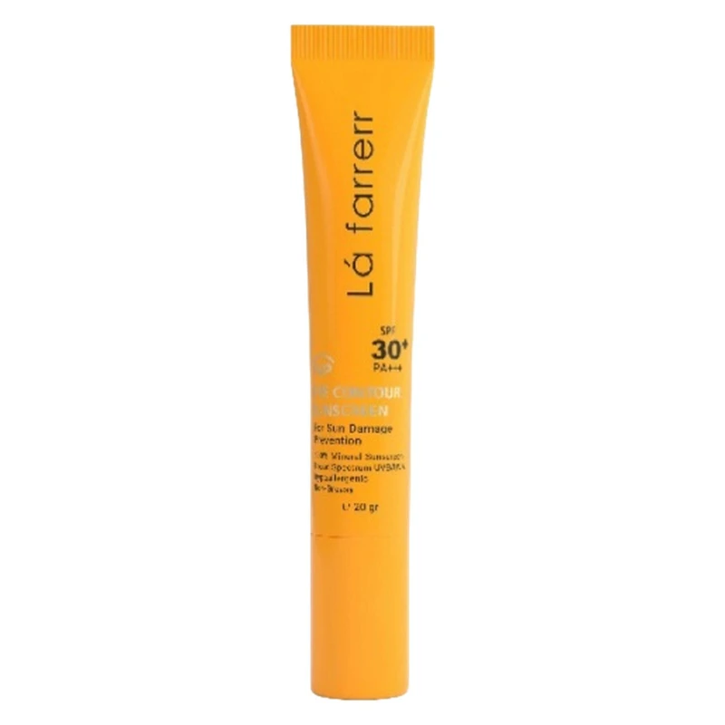 کرم ضد آفتاب دورچشم بدون رنگ لافارر، 30 SPF، مدل مینرال، مناسب انواع پوست و حجم 15 میلیلیتر، محافظت کننده در برابر اشعه UVA و UVB، ضد حساسیت و التهاب، بدون چربی، ضد آب، +++PA، ضد چروک، تعدیل کننده ها