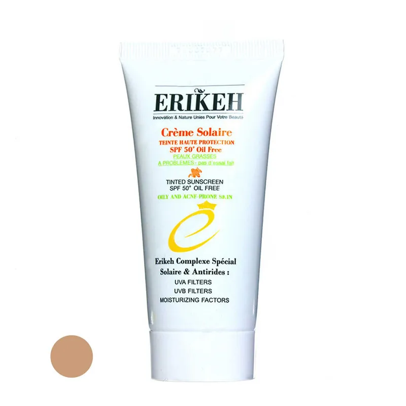 کرم ضد آفتاب رنگی اریکه SPF 50 مدل Solarie And Antirides مناسب پوستهای چرب و اکنه ای حجم 50 میلیلیتر