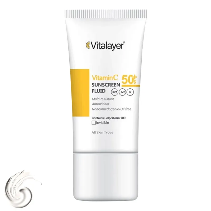 فلوئید ضدآفتاب بیرنگ ویتالیر SPF50 مدل Vitamin C مناسب انواع پوست، حجم 50 میلیلیتر - تصویر 2