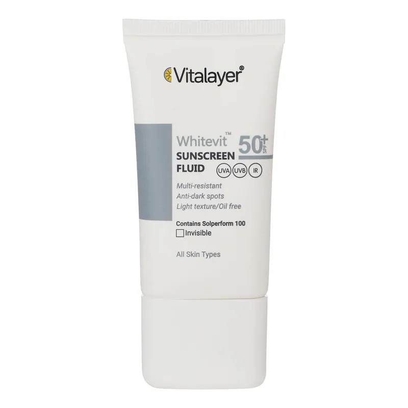فلوئید ضدآفتاب بیرنگ ویتالیر SPF50 مدل Whitevit مناسب انواع پوست، حجم 50 میلیلیتر - تصویر 3