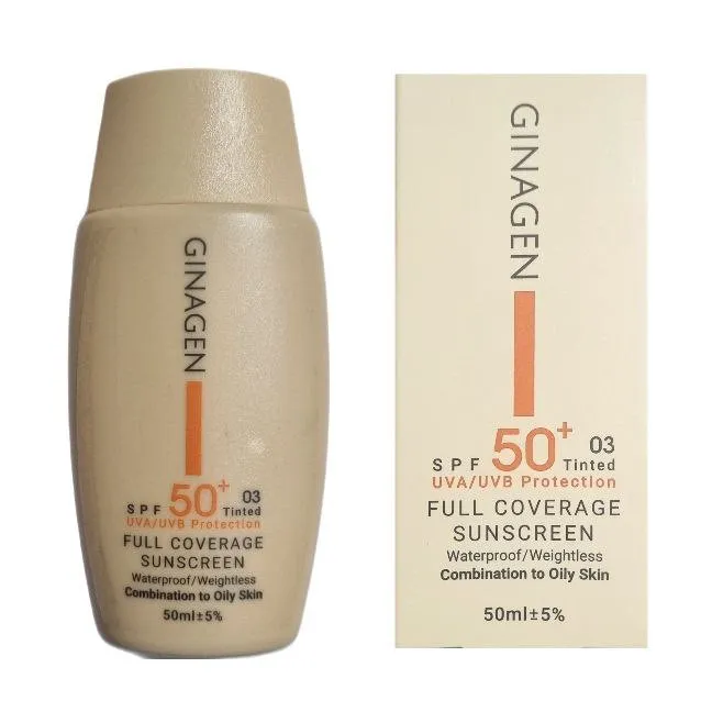 کرم ضد آفتاب رنگی ژیناژن SPF 50 مدل 03 ‌مناسب پوست‌های چرب حجم 50 میلی‌لیتر - تصویر 2
