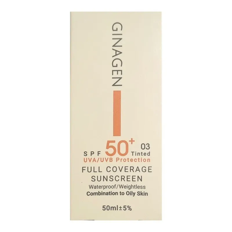کرم ضد آفتاب رنگی ژیناژن SPF 50 مدل 03 ‌مناسب پوست‌های چرب حجم 50 میلی‌لیتر - تصویر 3