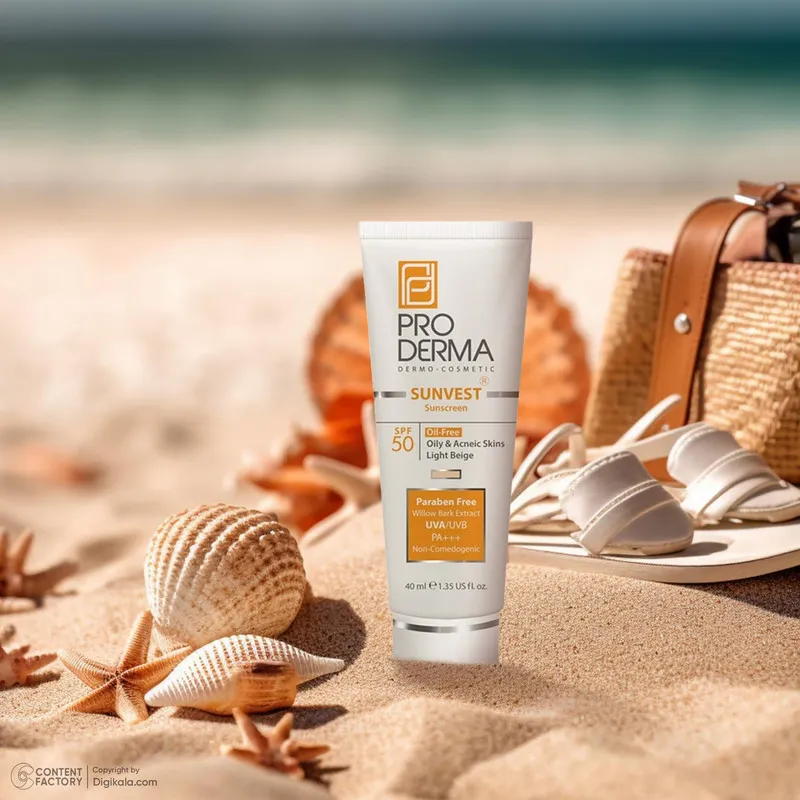کرم ضدآفتاب رنگی پرودرما SPF50 مدل 01، مناسب پوست‌های چرب، حجم 40 میلی‌‌لیتر - تصویر 2