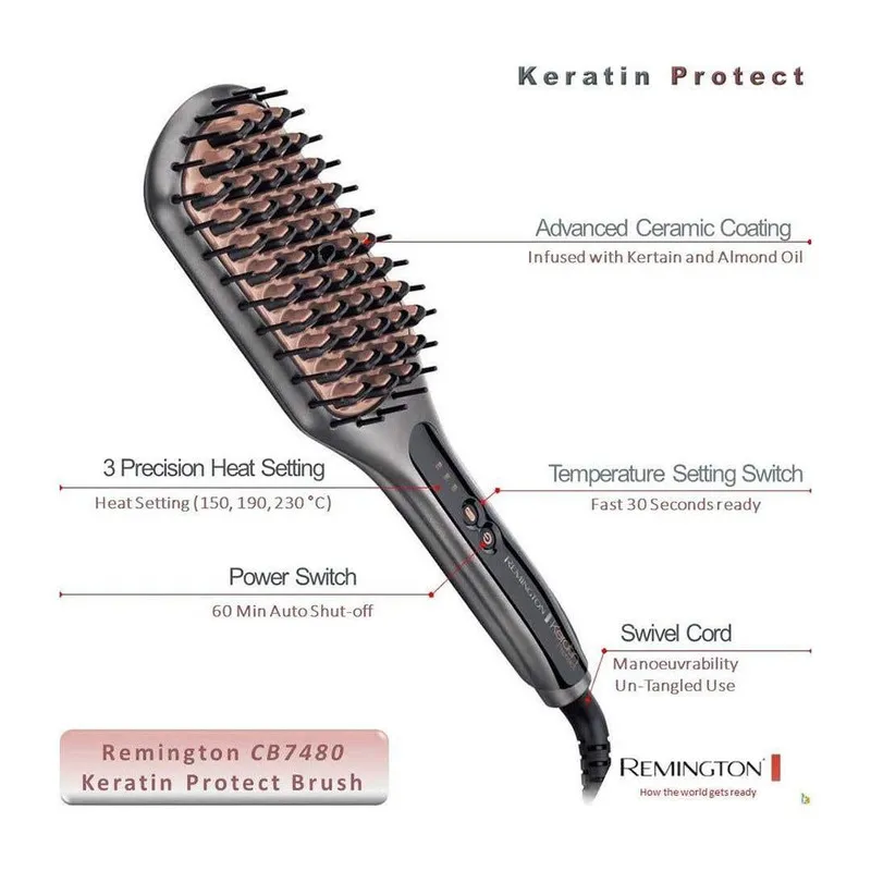 برس حرارتی رمینگتون مدل CB7480 - Keratin Protect - تصویر 2