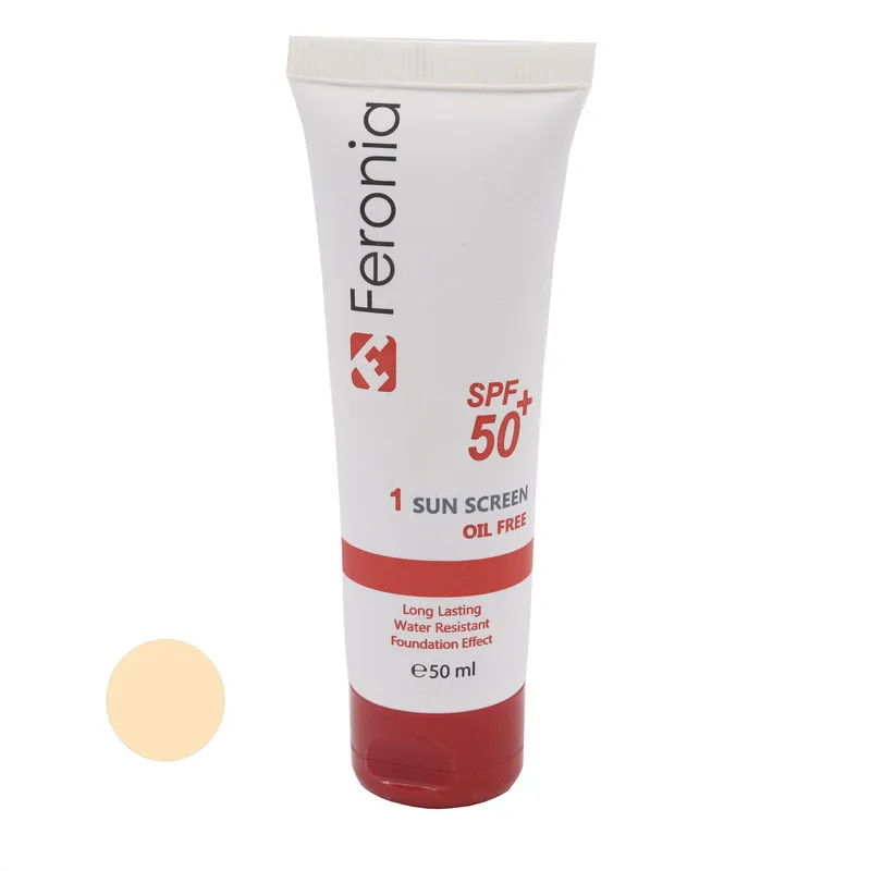 کرم ضد آفتاب رنگی فرونیا SPF50 مدل 1 مناسب پوست های چرب حجم 65 میلی‌لیتر