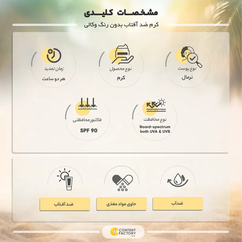 کرم ضد آفتاب بدون رنگ وکالی SPF 90 مدل WKL-329 مناسب پوستهای معمولی حجم 75 میلیلیتر - تصویر 4