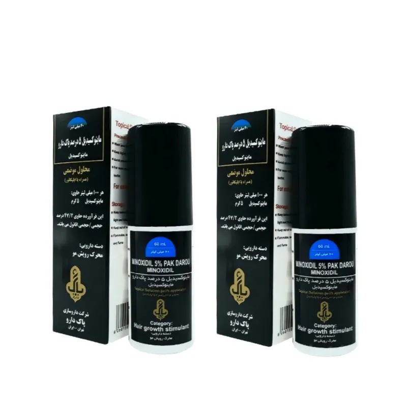 محلول محرک رشد مو پاک دارو مدل ماینوکسیدیل 5 درصد حجم 60 میلی لیتر بسته 2 عددی - تصویر 3