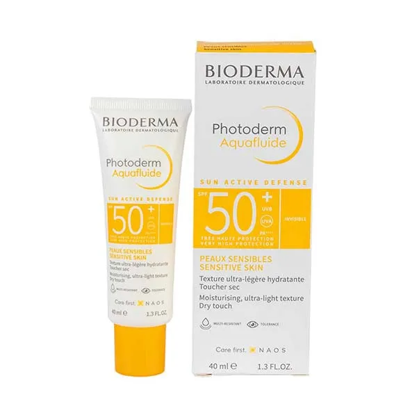 کرم ضد آفتاب بی رنگ بایودرما SPF 50 مدل Aquafluid ‌مناسب انواع پوست حجم 40 میلی‌لیتر - تصویر 2