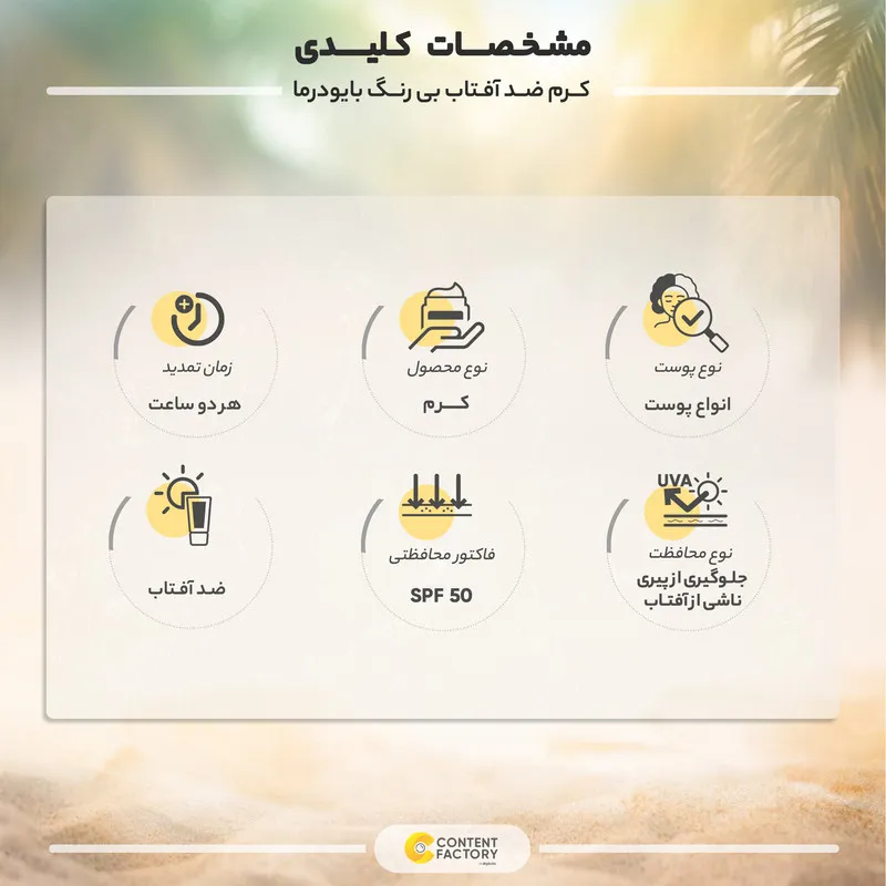 کرم ضد آفتاب بی رنگ بایودرما SPF 50 مدل Aquafluid ‌مناسب انواع پوست حجم 40 میلی‌لیتر - تصویر 3