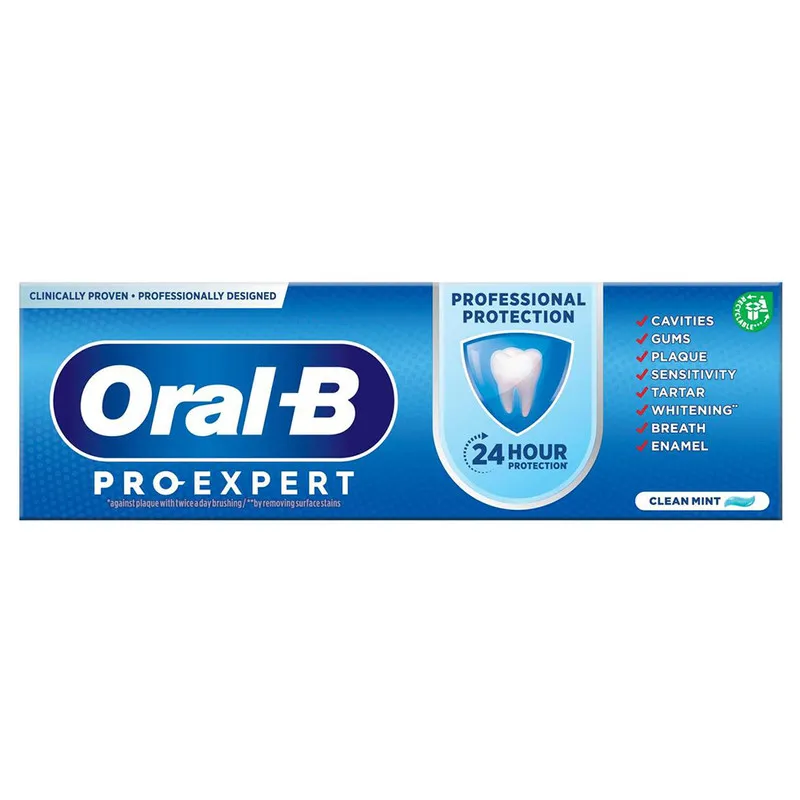 خمیر دندان اورال-بی مدل PRO-EXPERT مدل PROFESSIONAL PROTECTION حجم 75 میلی لیتر - تصویر 3