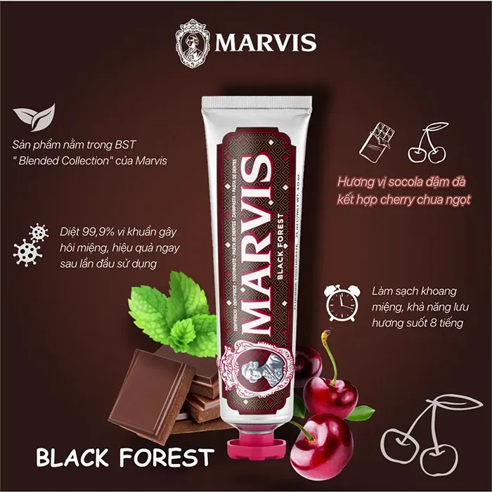 خمیر دندان مارویس مدل BLACK FOREST حجم 75 میلی لیتر - تصویر 6
