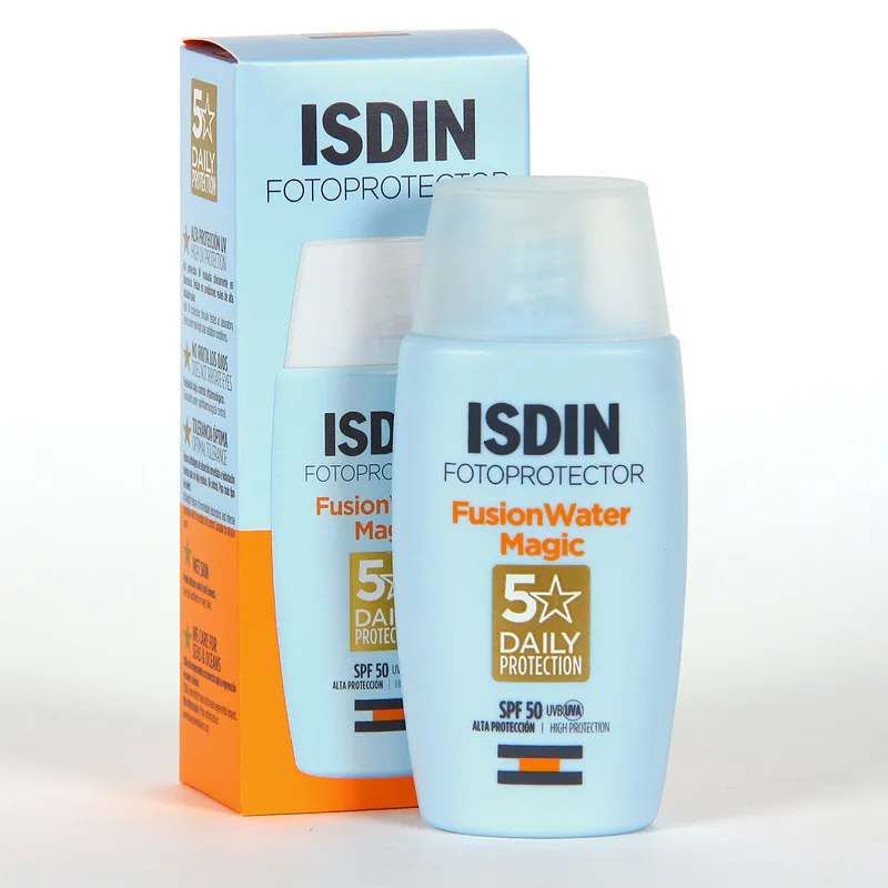 فلوئید ضدآفتاب بدون رنگ ایزدین SPF50 مدل Fusion Water Magic مناسب انواع پوست، حجم 50 میلیلیتر - تصویر 2