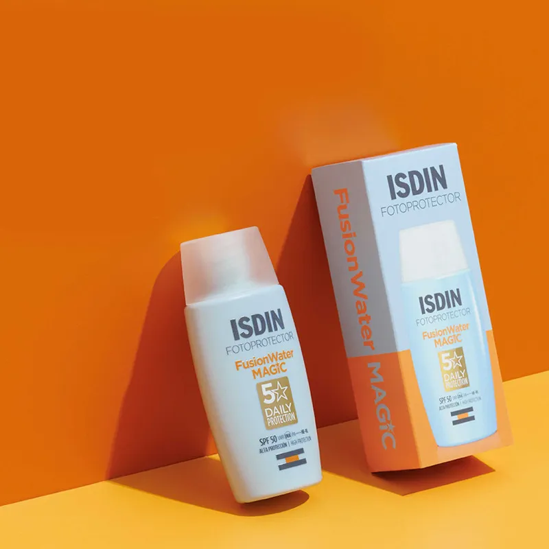 فلوئید ضدآفتاب بدون رنگ ایزدین SPF50 مدل Fusion Water Magic مناسب انواع پوست، حجم 50 میلیلیتر - تصویر 5