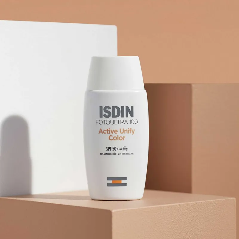 فلوئید ضدآفتاب رنگی ایزدین SPF50 مدل Active Unify ‌مناسب انواع پوست، حجم 50 میلی‌لیتر - تصویر 3