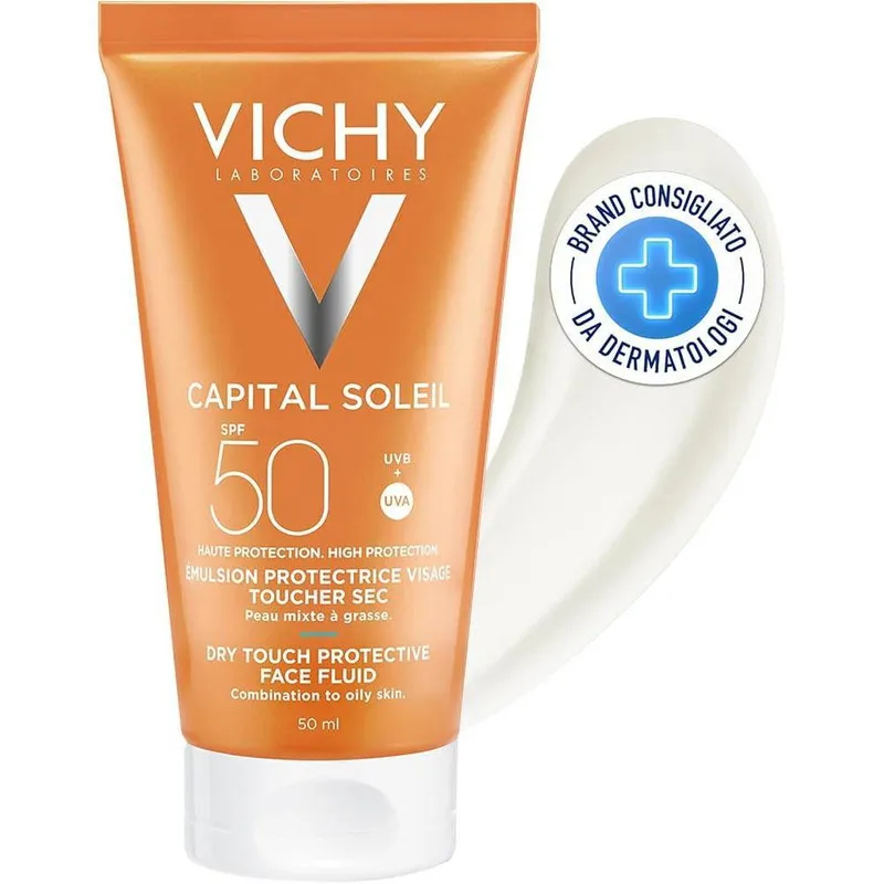 کرم ضد آفتاب بدون رنگ ویشی SPF 50 مدل Dry Touch مناسب پوستهای چرب و مختلط حجم 50 میلیلیتر - تصویر 2
