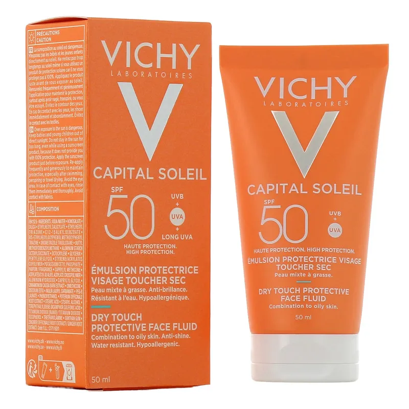 کرم ضد آفتاب بدون رنگ ویشی SPF 50 مدل Dry Touch مناسب پوستهای چرب و مختلط حجم 50 میلیلیتر - تصویر 3
