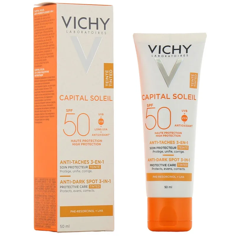 کرم ضد آفتاب رنگی ویشی SPF 50 مدل Anti Taches 3in1 مناسب انواع پوست حجم 50 میلیلیتر - تصویر 2