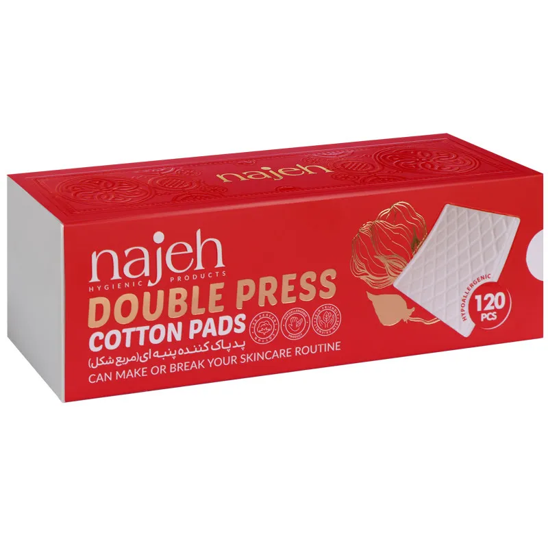 پد پاک کننده آرایش صورت ناژه مدل Double Press بسته 120 عددی - تصویر 2