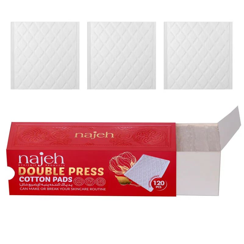 پد پاک کننده آرایش صورت ناژه مدل Double Press بسته 120 عددی - تصویر 4