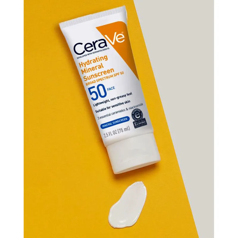 لوسیون ضد آفتاب بدون رنگ سراوی SPF 50 مدل Hydrating Mineral مناسب انواع پوست حجم 75 میلیلیتر - تصویر 5