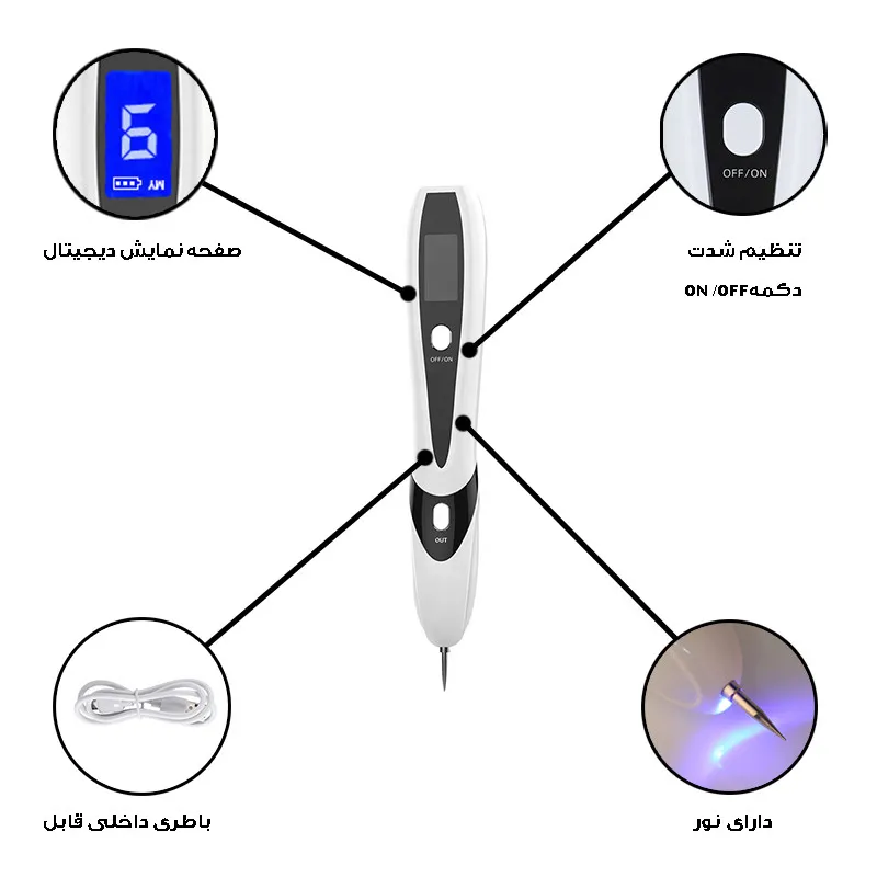 قلم پاک سازی پوست مدل دیجیتالی کد 9 سطح - تصویر 2
