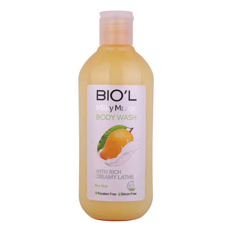 شامپو بدن بیول مدل Milky Mango با رایحه مانگو مناسب پوستهای خشک حجم 400 میلیلیتر