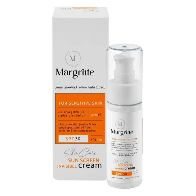 کرم ضد آفتاب بدون رنگ مارگریت SPF 30 مدل 03 مناسب پوستهای حساس حجم 50 میلیلیتر - تصویر 2