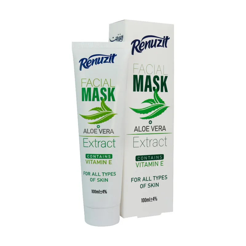 ماسک صورت رینوزیت مدل آلوئه ورا حجم 100 میلیلیتر با عصاره طبیعی، آبرسان قوی، ضد چروک، جوانساز، حاوی ویتامین A و E و کلاژن برای ترمیم، لطافت و درخشندگی پوست انواع پوست - تصویر 2
