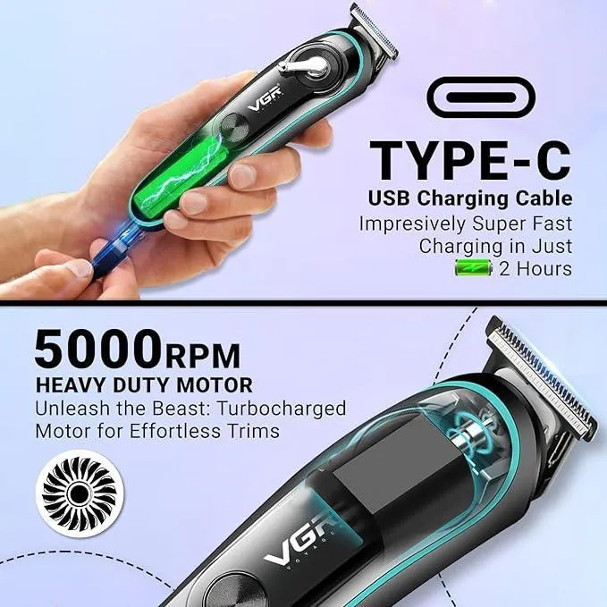 ماشین اصلاح موی سر و صورت وی جی ار مدل v-075 - تصویر 2