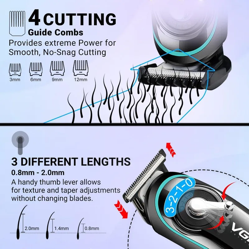 ماشین اصلاح موی سر و صورت وی جی ار مدل v-075 - تصویر 3
