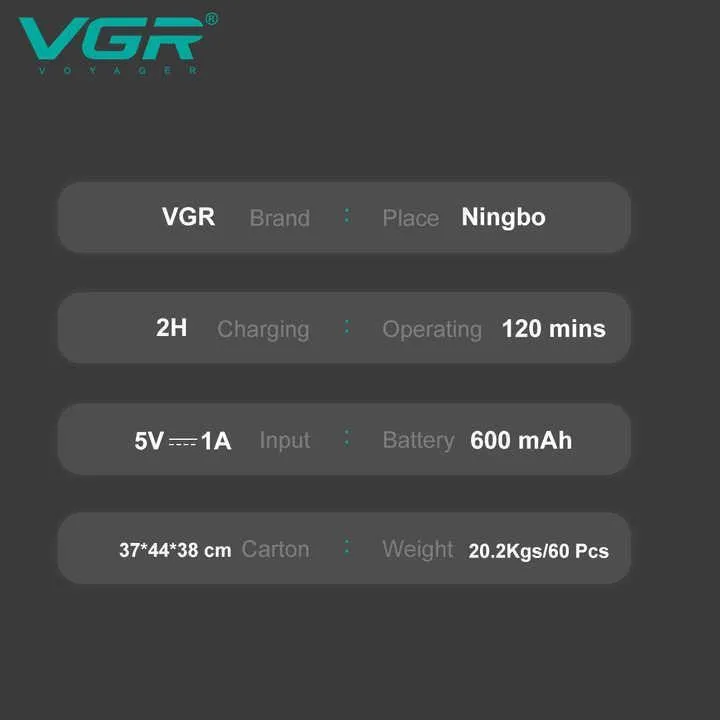 ماشین اصلاح موی سر و صورت وی جی ار مدل v-075 - تصویر 5