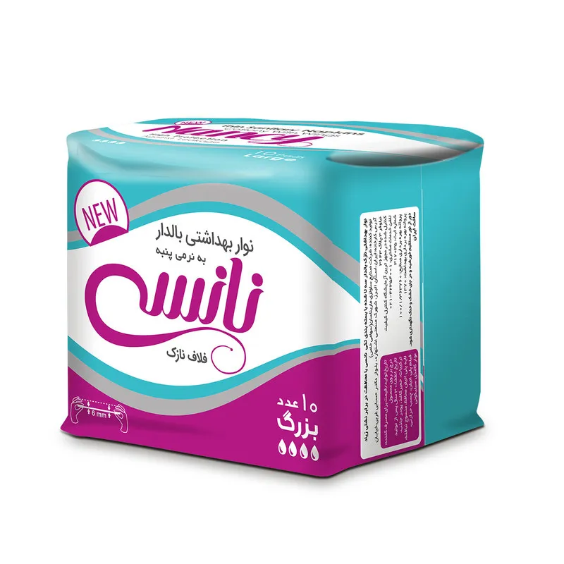 نوار بهداشتی نانسی مدل Cotton thin fluff سایز بزرگ مجموعه 36 عددی