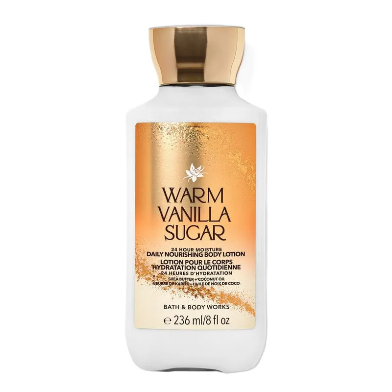لوسیون بدن بس اند بادی ورکز مدل warm vanilla sugar حجم 236 میلی لیتر