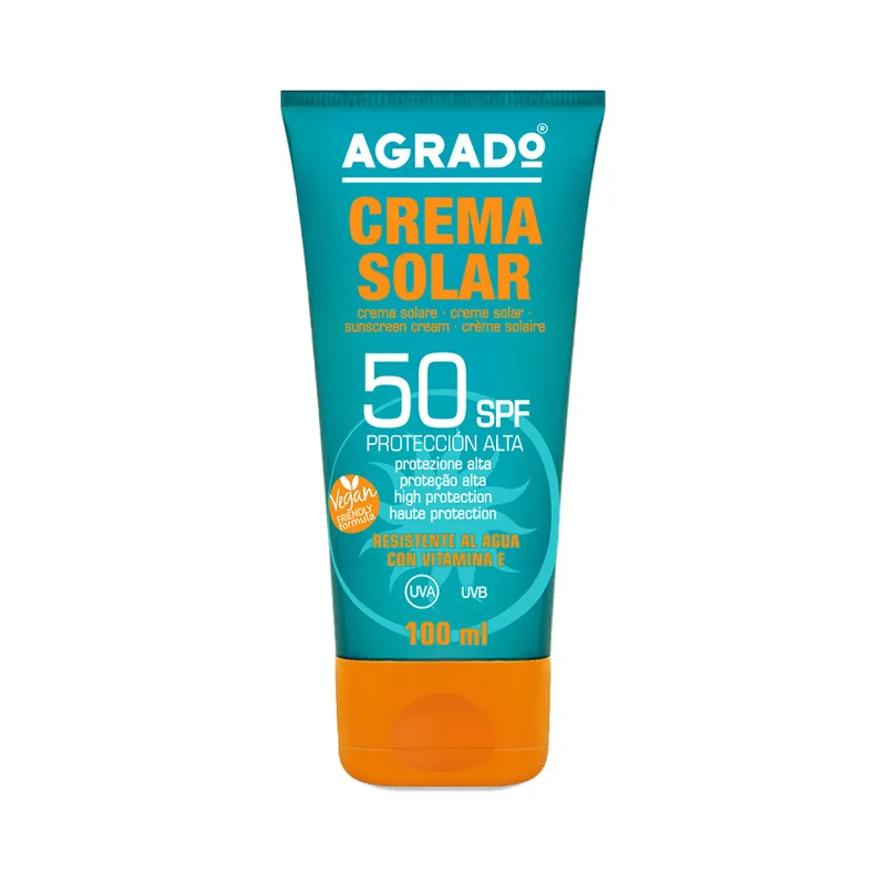 کرم ضد آفتاب بدون رنگ آگرادو SPF 50 مدل +A مناسب انواع پوست حجم 100 میلیلیتر