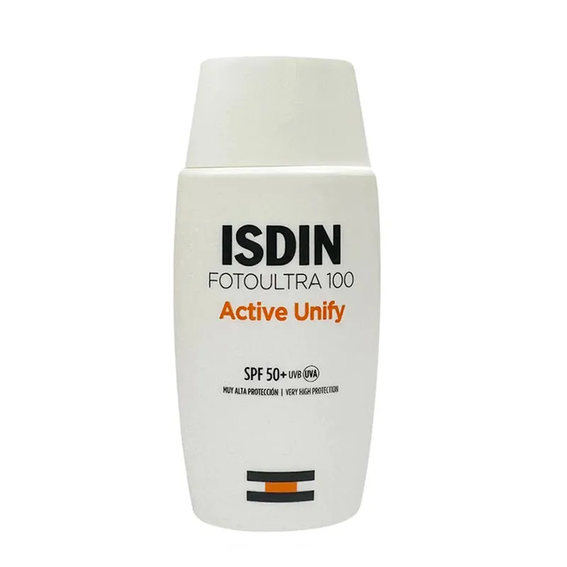 کرم ضدآفتاب بدون رنگ ایزدین SPF50 مدل FOTOULTRA 100 ACTIVE UNIFY مناسب انواع پوست، حجم 50 میلیلیتر
