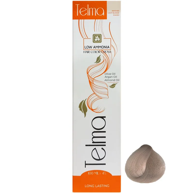 رنگ مو تلما مدل Low Ammonia شماره 8.9 حجم 100 میلی لیتر رنگ بلوند مرواریدی روشن - تصویر 2