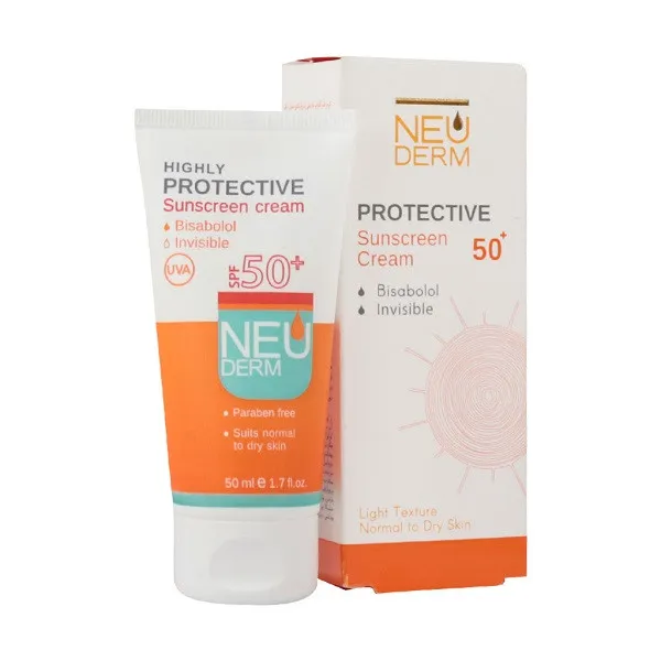 کرم ضد آفتاب بدون رنگ نئودرم SPF50 مدل 03 مناسب انواع پوست حجم 50 میلی لیتر - تصویر 2