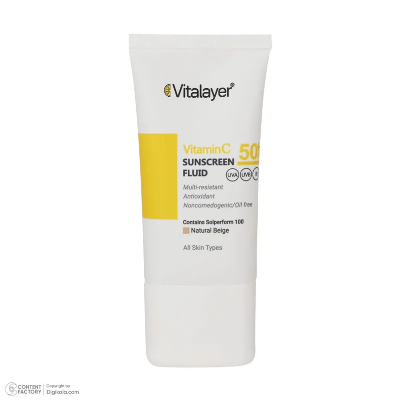 کرم ضد آفتاب رنگی ویتالیر SPF 50 مدل Vitamin C مناسب انواع پوست حجم 50 میلیلیتر - تصویر 5
