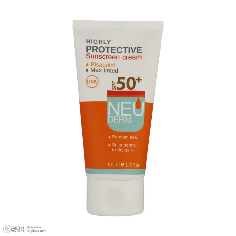 کرم ضد آفتاب رنگی نئودرم +SPF50 مدل Highly Protective مناسب پوست های انواع پوست حجم 50 میلی لیتر - تصویر 2